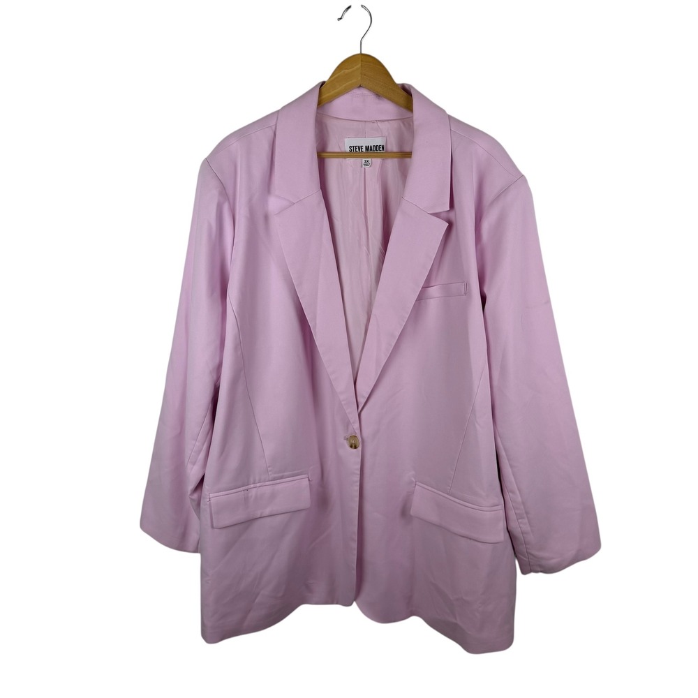 Steve Madden Blazer Size 3X Pink Coquette Pastel Soft Girl Office Career‎ Girly